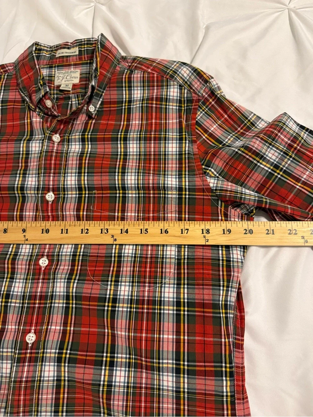 J. Crew Men's Red Plaid Button-Down Shirt